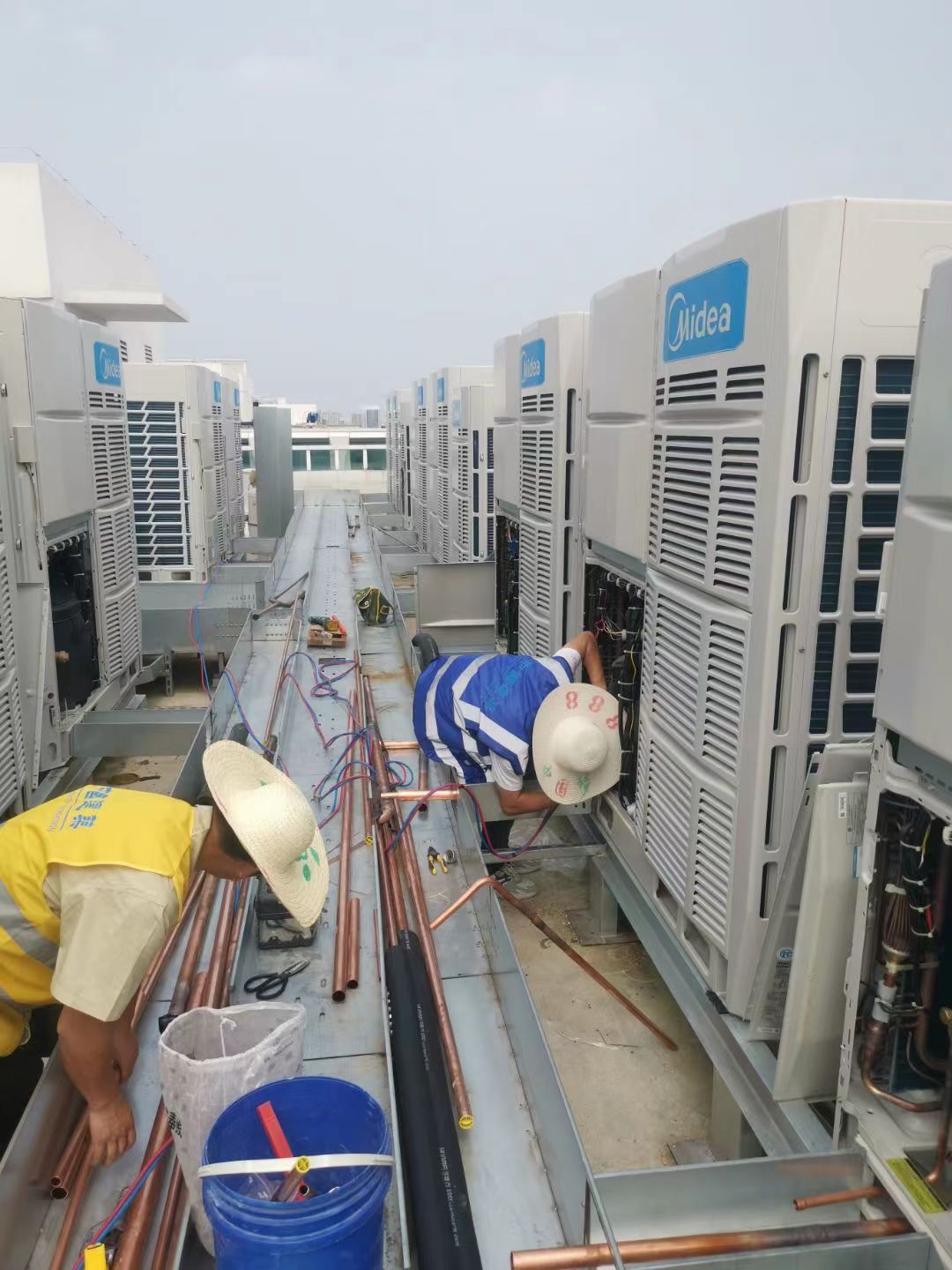 VRV管道焊接施工现场